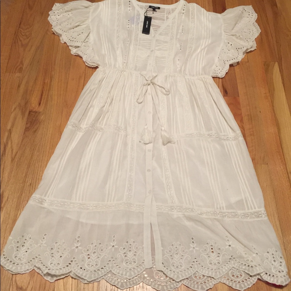 Love Sam eyelets Ivory dress